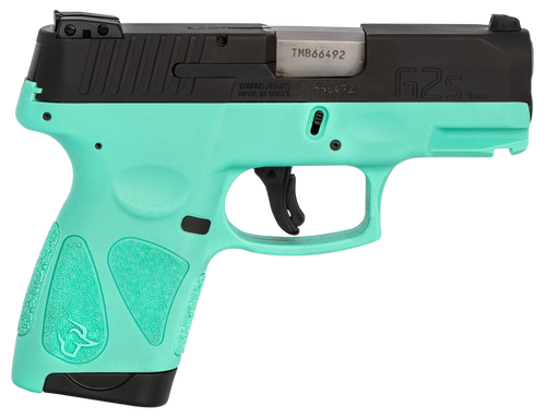 Taurus G2S, 9mm, 3.26" Barrel, 7rd, Black Slide, Cyan