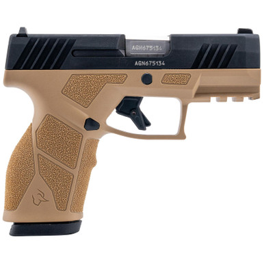 Taurus 1-GX2931T-10 GX2 9mm Luger 10+1 3.37" Matte Stainless Steel Barrel, Matte Black Serrated Stainless Steel Slide, Tan Polymer Frame w/Picatinny Rail, Polymer Grip