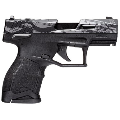 Taurus 1TX2213110US5 TX22C T.O.R.O. Compact Frame 22 LR 10+1 3.60" Matte Black Threaded Barrel, Engraved Distressed USA Flag Optic Ready/Serrated Slide, Black Polymer Frame