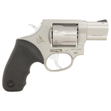 Taurus 2-817029 817 Medium 38 Special 7 Shot 2" Matte Stainless Steel Barrel, Cylinder & Frame, Black Rubber Grip, Exposed Hammer