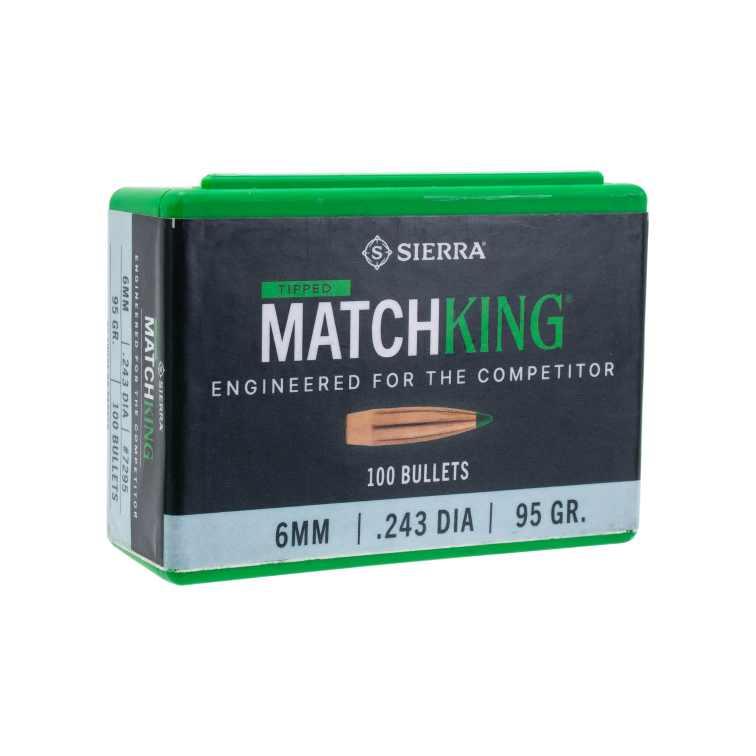Sierra .243 cal./6mm 95gr. Tipped MatchKing Bullets, Box of 100