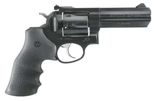 Ruger GP100 Medium Frame 357 Mag/38 Spl 4.20" Blued Barrel and Frame, Hogue Monogrip, Exposed Hammer, 6 Rd