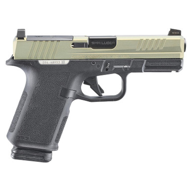 Ruger 19420 RXM 9mm Luger 15+1 4" Black FNC Nitride Barrel, Sundown Alloy Cerakote Alloy Steel Optic Ready/Serrated Slide, Black Polymer Frame w/Accessory Rail, RMR/RMSc/DeltaPoint Pro Footprint