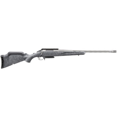 Ruger 46903 American Gen 2 7mm-08 Rem 3+1, 20" Gun Metal Gray Cerakote Spiral Threaded Barrel, Gun Metal Gray Cerakote Receiver w/Picatinny Rail, Gray Splatter Adjustable Synthetic Stock