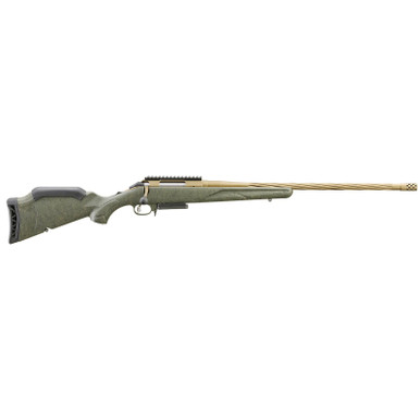 Ruger 46946 American Predator Gen II 6.5 PRC 3+1 22" Burnt Bronze Cerakote Threaded Barrel, Picatinny Rail Steel Receiver, Green Splatter Adjustable Synthetic Stock