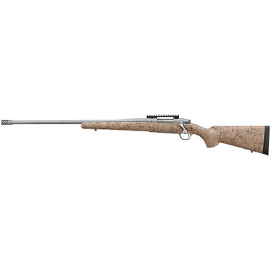 Ruger 57163 Hawkeye FTW Hunter Full Size 6.5 PRC 4+1 24" Matte Stainless Threaded Barrel, Picatinny Rail Stainless Steel Receiver, Speckled Tan/Black HS Precision Synthetic Stock, Left Hand