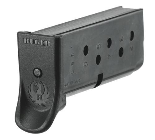 Ruger LCP Magazine, Finger Rest, 6 Shot Blue Steel