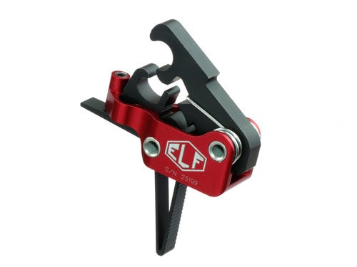 Elfmann AR-9 Trigger, 9mm/45 ACP, Straight, Drop-In, 2.75-4lbs, Black/Red