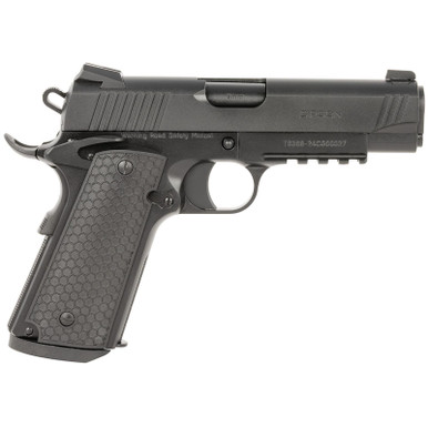Girsan 392070 MC1911 C Untouchable Compact Frame 45 ACP 8+1 4.40" Black Steel Barrel, Black Serrated Steel Slide & Frame w/Beavertail & Picatinny Rail, Black Polymer Grip