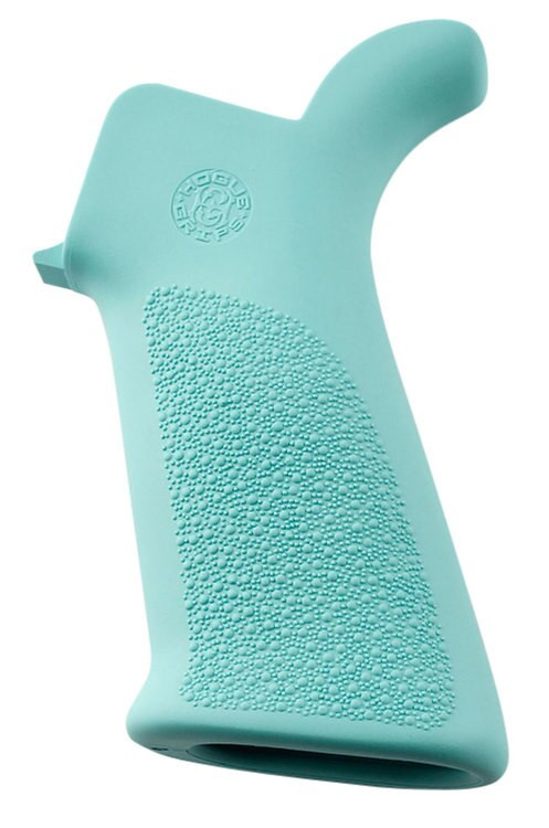Hogue OverMolded Beavertail Cobblestone Aqua Blue RubberGrip for AR-15, M16