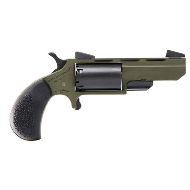 North American Arms TGHM Huntsman 22 WMR 5 Shot 2" Matte Black Heavy Vent Rib Barrel, OD Green Cerakote Steel Frame, Matte Black Cylinder, Camo Grip, Exposed Hammer, Leather Holster