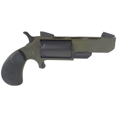 North American Arms TGHMB Green Huntsman 22 WMR 5 Shot 2" OD Green Cerakote Heavy Vent Rib Barrel, OD Green Cerakote Steel Frame, Matte Black Cylinder, Black Cobblestone Rubber Grip, Exposed Hammer
