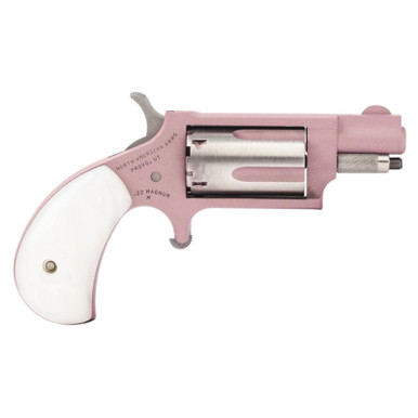 North American Arms 22MSROSE Mini-Revolver 22 WMR 5 Shot 1.13" Rose Gold Cerakote Stainless Steel Barrel & Frame, Rose Gold/Stainless Cylinder, White Pearlite Grip, Stainless Exposed Hammer,