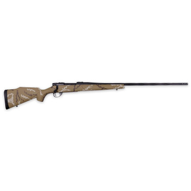 Weatherby VHH243NR4B Vanguard Outfitter Full Size 243 Win 4+1 24" Black Cerakote #2 Fluted/Threaded Barrel & Drilled & Tapped Steel Receiver Tan w/Brown & White Sponge Monte Carlo Synthetic Stock