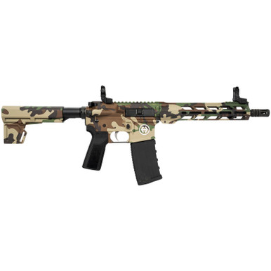 Hi-Point HP15P-300BLKM81 HP 15P 300 Blackout 30+1 10.50" Black Threaded Barrel, M81 Woodland Camo Aluminum Receiver w/Picatinny Rail, M-LOK Handguard, Blade Polymer Brace, B5 P Type 23 Grip