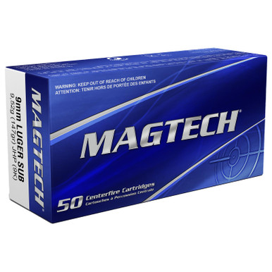 Magtech 9K Range/Training 9mmLuger 147gr Jacketed Hollow Point Subsonic 50 Per Box/20 Case