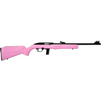 Rossi RS22L1811P RS22 Full Size 22 LR 10+1 18" Matte Black Steel Barrel, Matte Black Grooved Aluminum Receiver, Pink Synthetic Fixed Stock