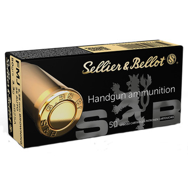Sellier & Bellot SB25A Handgun 25ACP 50gr Full Metal Jacket 50 Per Box/40 Case