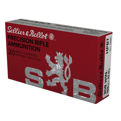 Sellier & Bellot SB308G Rifle 308Win 168gr Hollow Point Boat Tail 20 Per Box/25 Case
