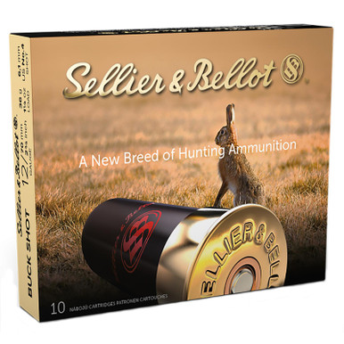 Sellier & Bellot SB12BSD Hunting 12Gauge 2.75" 27Pellets 1 1/4oz 4Buck Shot 10 Box/25 Case