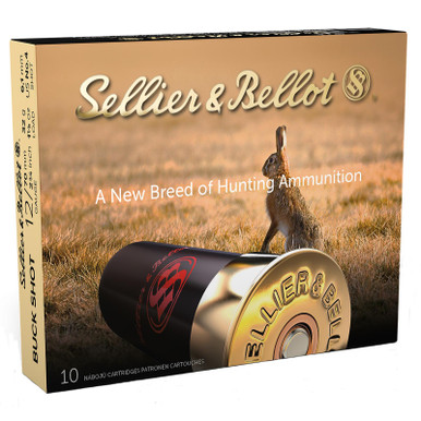 Sellier & Bellot SB12BSH Hunting 12Gauge 2.75" 21Pellets 1 1/8oz 4Buck Shot 10 Box/25 Case