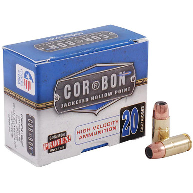 Cor-Bon SD09115/20 9mm Luger +P 115GR JHP 1350 fps Brass Case 20 Rounds
