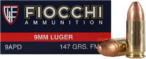 Fiocchi Range Dynamics 9mmLuger 147gr Full Metal Jacket 50 Per Box/20 Case