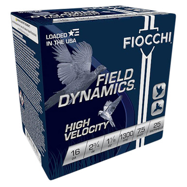 Fiocchi 16HV75 Field Dynamics High Velocity 16Gauge 2.75" 1 1/8oz 7.5Shot 25 Per Box/10 Case