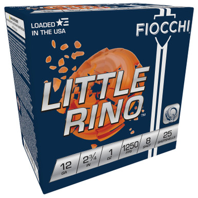 Fiocchi 12TX8 Exacta Target Little Rino 12Gauge 2.75" 1oz 8Shot 25 Per Box/10 Case