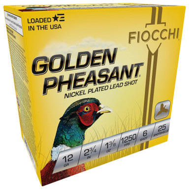 Fiocchi 12GP6 Golden Pheasant Extrema 12Gauge 2.75" 1 3/8oz 6Shot 25 Per Box/10 Case