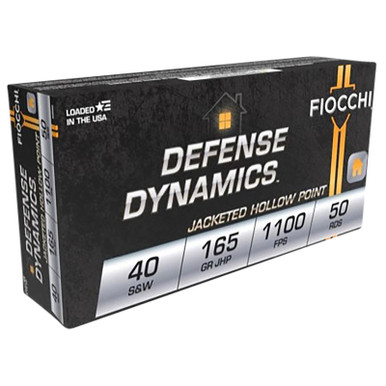 Fiocchi 40SWC Defense Dynamics 40S&W 165gr Jacketed Hollow Point 50 Per Box/20 Case