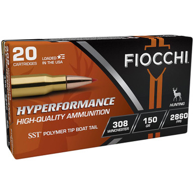 Fiocchi 308HSA Hyperformance 308Win 150gr Super Shock Tip 20 Per Box/10 Case