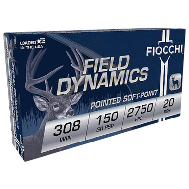 Fiocchi 308B Field Dynamics 308Win 150gr Pointed Soft Point 20 Per Box/10 Case