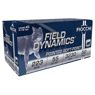 Fiocchi 223B50 Field Dynamics 223Rem 55gr Pointed Soft Point 50 Per Box/10 Case