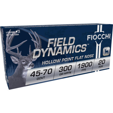 Fiocchi 4570B Field Dynamics 45-70Gov 300gr Hollow Point Flat Nose 20 Per Box/10 Case
