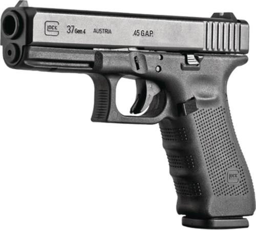 Glock G37 Gen4 .45 GAP, 4.6" Barrel, Black, Fixed Sights, 10rd
