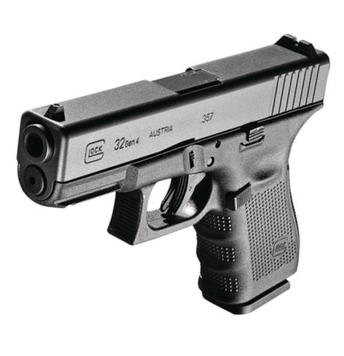 GLOCK 32 Gen 4, Compact, 357 SIG, 4.02" Barrel, Matte Finish, Black, Fixed Sights, 13rd, 3 mags