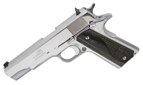 Iver Johnson Arms 1911 A1, 45 ACP, 5" Barrel, 8rd, Chrome Steel