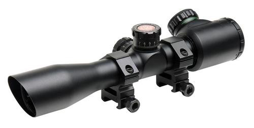 Truglo TRU-BRITE Xtreme Compact Tactical Scope, 4X32, Fully-Coated Lenses, Illuminated Mil-Dot Reticle, Matte Black, 1-Piece base 1" Rings and CR2032 Battery Included