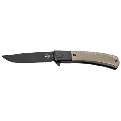 Boker 01BO931 Modern Gentleman 2.95" Plain Black Nitro-V Blade Green Micarta Handle