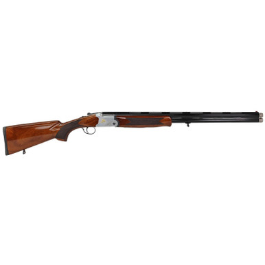 Iver Johnson Arms IJ60012LW28S IJ600 Lightweight Full Size 12 Gauge Break Open 3" 2rd 28" Black Over/Under Vent Rib Barrel, Silver Engraved Aluminum Receiver, Fixed Walnut Wood Stock, Ambidextrous