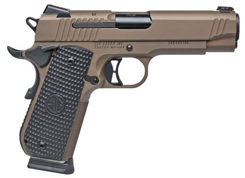 Sig 1911 45 ACP 4.2", Emperor Scorpion, Flat Dark Earth, Siglite, Black, Fastback, 8rd