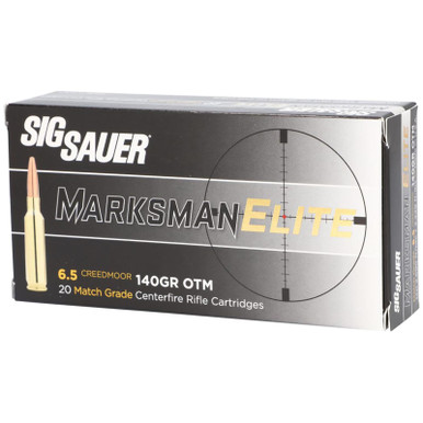 Sig Sauer E65CM120 Marksman Elite 6.5 Creedmoor 140 gr Open Tip Match 20 Per Box/ 10 Case