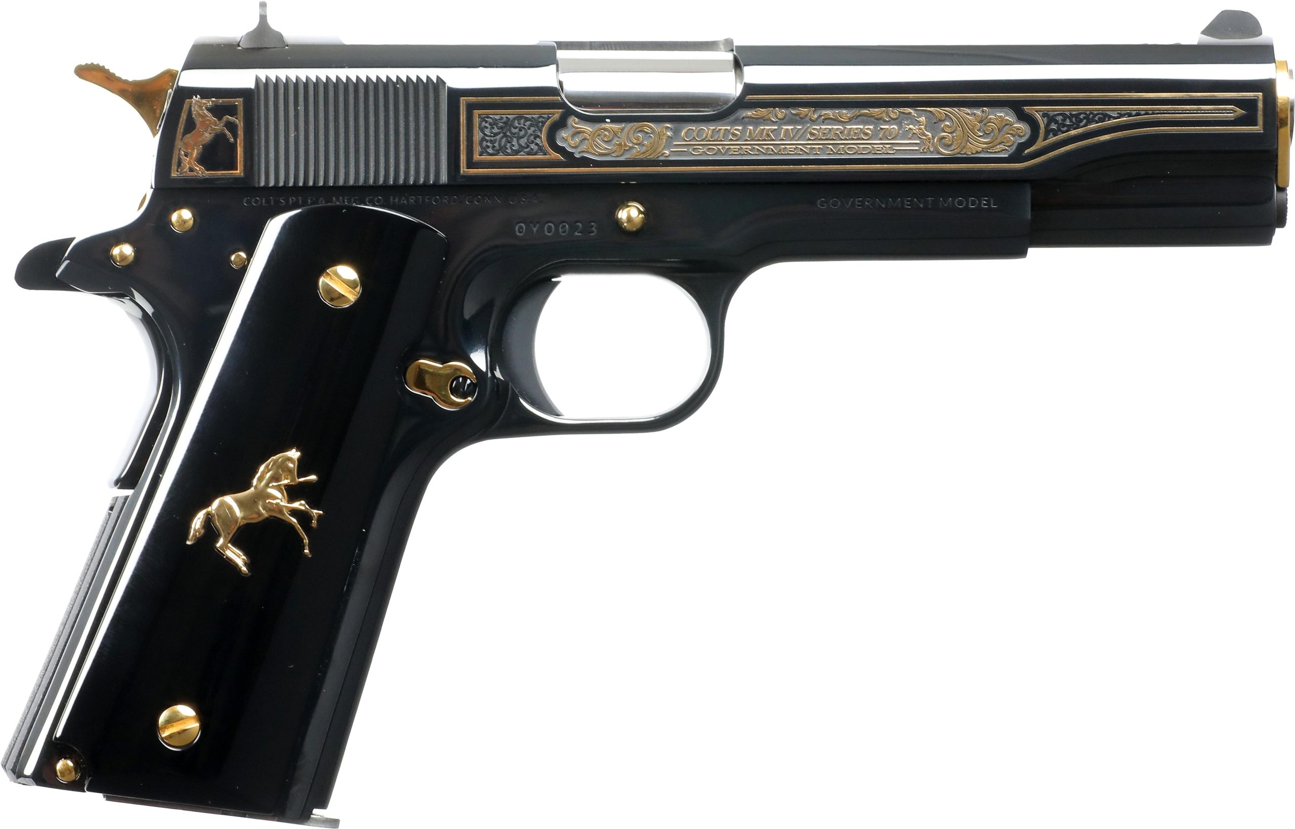 Colt Oscuro Y Oro Pistol O1911C-38-OYO, 38 Super, 5.0in, Synthetic Grips, 8 Rds