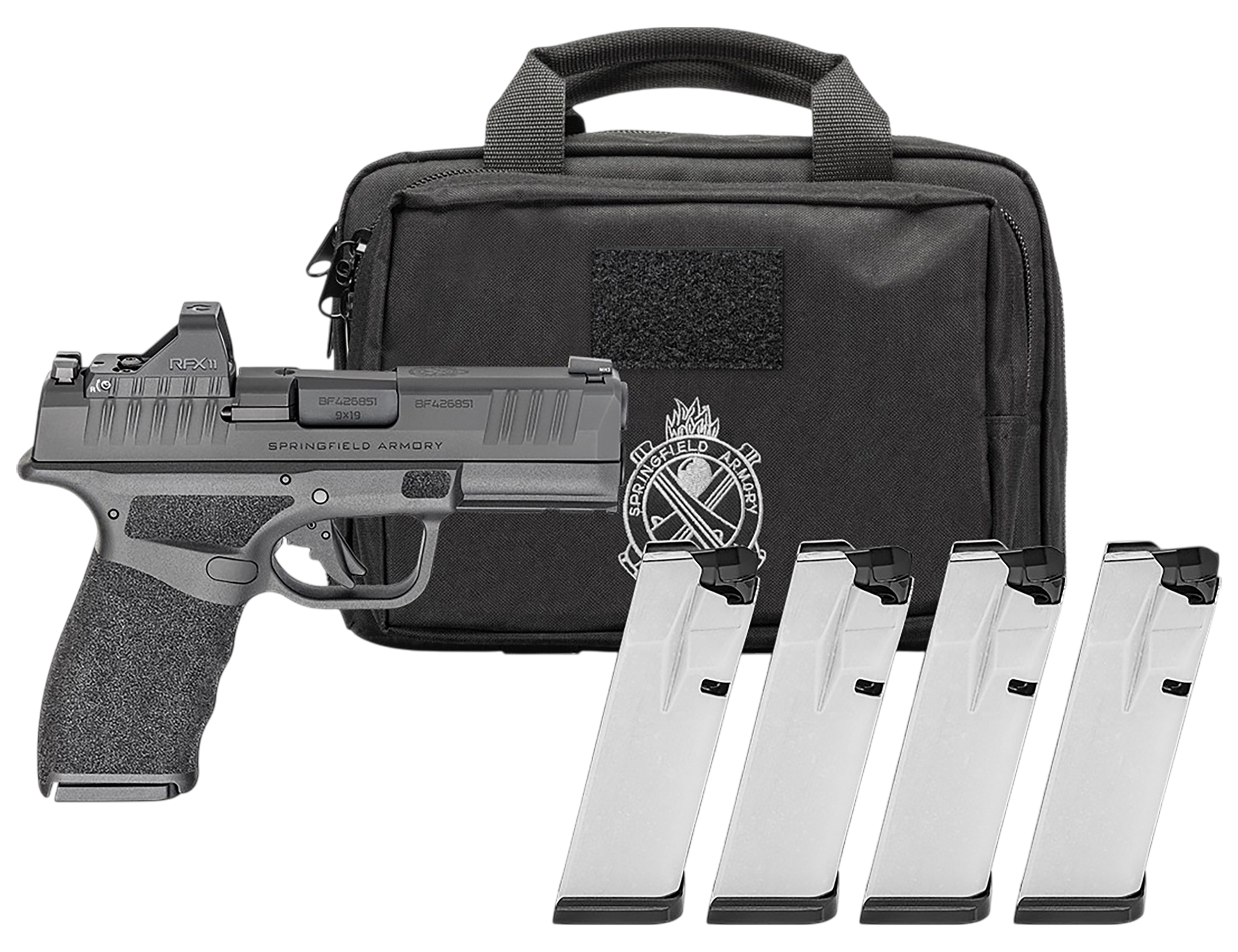 Springfield Hellcat Pro OSP Gear Pac Optic Ready Pistol HCP9379BOSPLCPAC, 9mm, 3.70in, Textured Grips, Black Finish, 10 Rds
