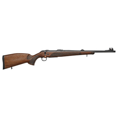 CZ-USA 07307 600+ Lux 308 Win 5+1 20" Black Nitride Threaded Barrel, Black Nitride Steel Drilled & Tapped Receiver, Walnut Fixed Stock
