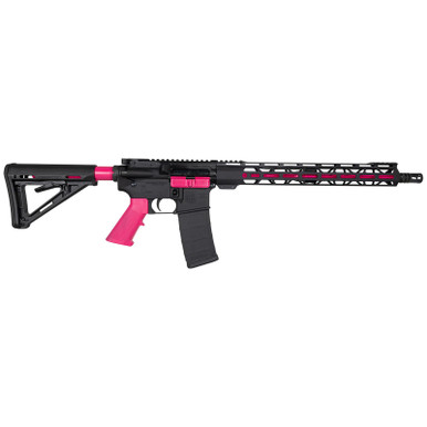 Diamondback DB175AK591 DB15 5.56x45mm NATO 16" 30+1, Black with Prison Pink Accents, Carbon Lower, 15" M-Lok Handguard, Magpul Carbine Stock, A2 Grip