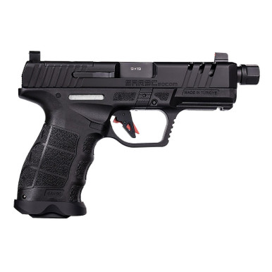 SAR USA SAR9CSOCOMBL SAR9 C Compact Frame 9mm Luger 21+1 4" Black Steel Barrel, Black Steel Optic Ready/Ported/Serrated Slide, Black Polymer Frame w/Picatinny Rail, Interchangeable Backstrap Grip