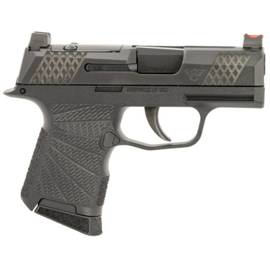 Wilson Combat SIGWCP3659BSR P365 9mm Luger 10+1 (2) 3.10", Black, RMRSc Optic Cut Slide with X-Tac Pattern Serrations, Polymer Frame, Sunburst Grips, Optic Height Fiber Optic Sights, Standard Trigger