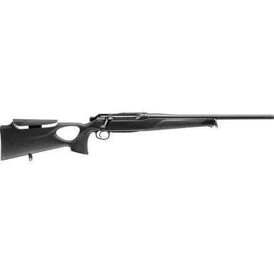 Sauer 80117648 505 Synchro XT Full Size 308 Win 3+1 22" Titanium Gray Threaded Barrel, Saddle Mount Steel Receiver, Black Thumbhole w/Adj Comb Synthetic Stock